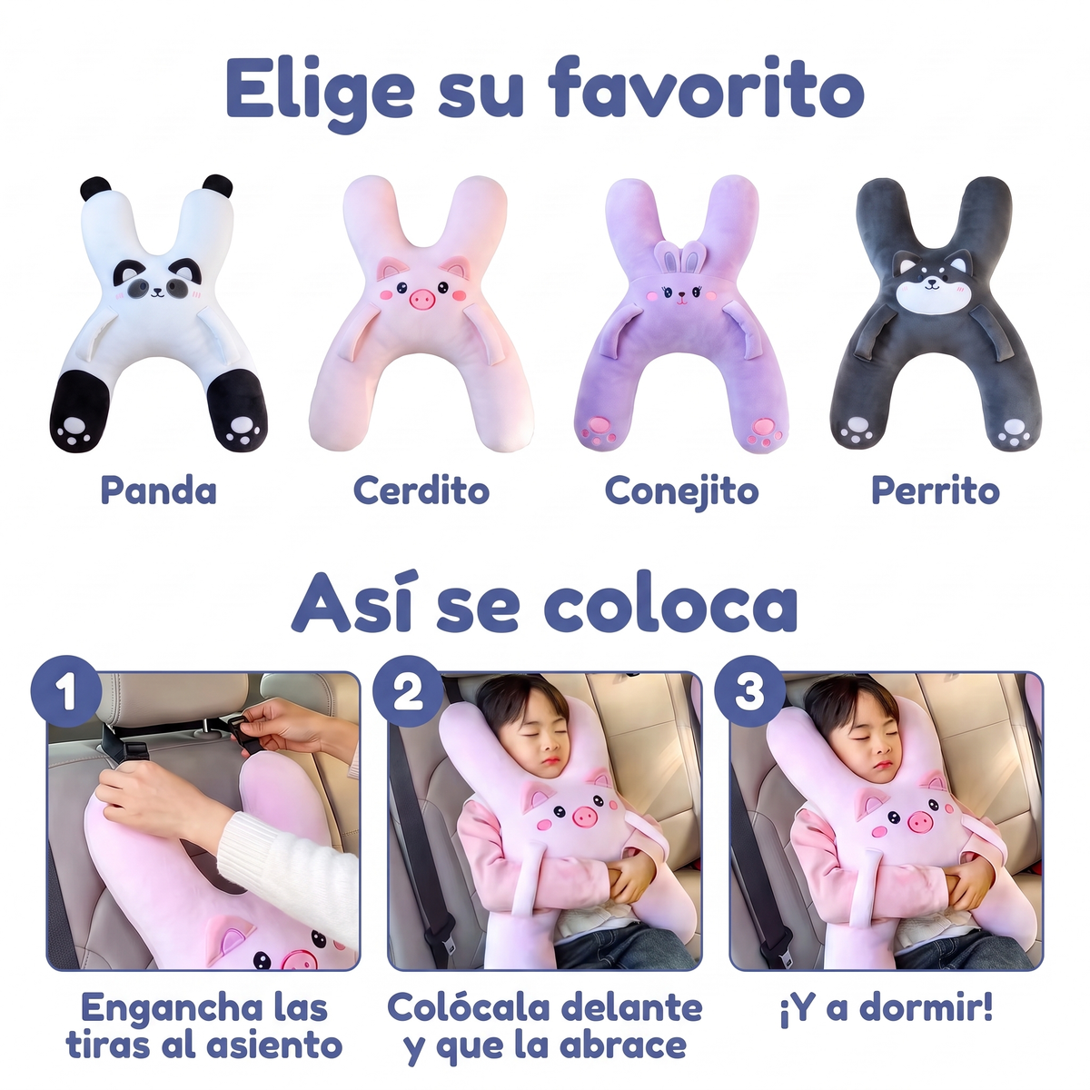 Almohada cervical de viaje para niños